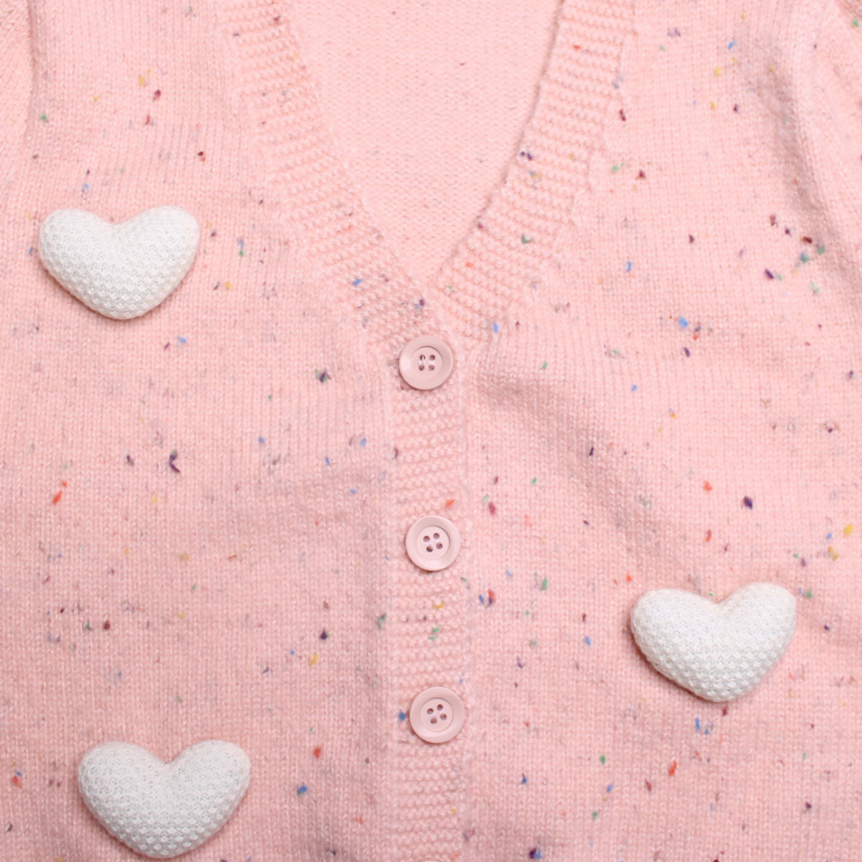 SWEET HEARTS PINK CARDIGAN