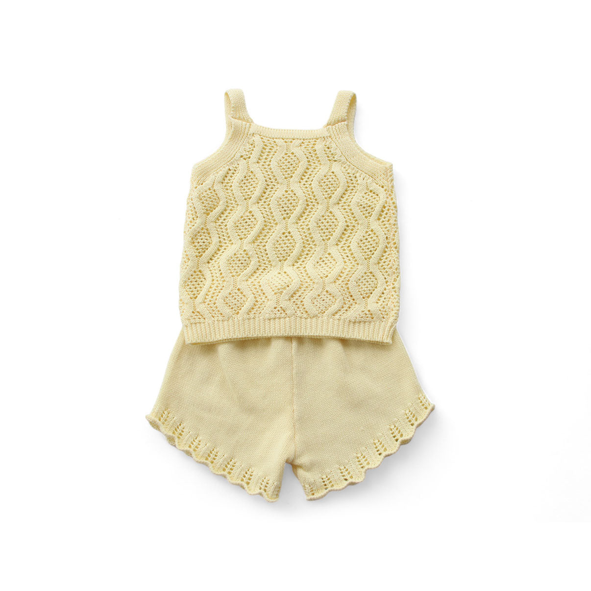 YELLOW CROCHET GIRL SET