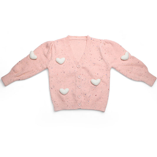 SWEET HEARTS PINK CARDIGAN