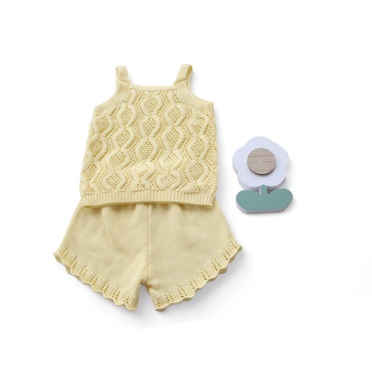 YELLOW CROCHET GIRL SET