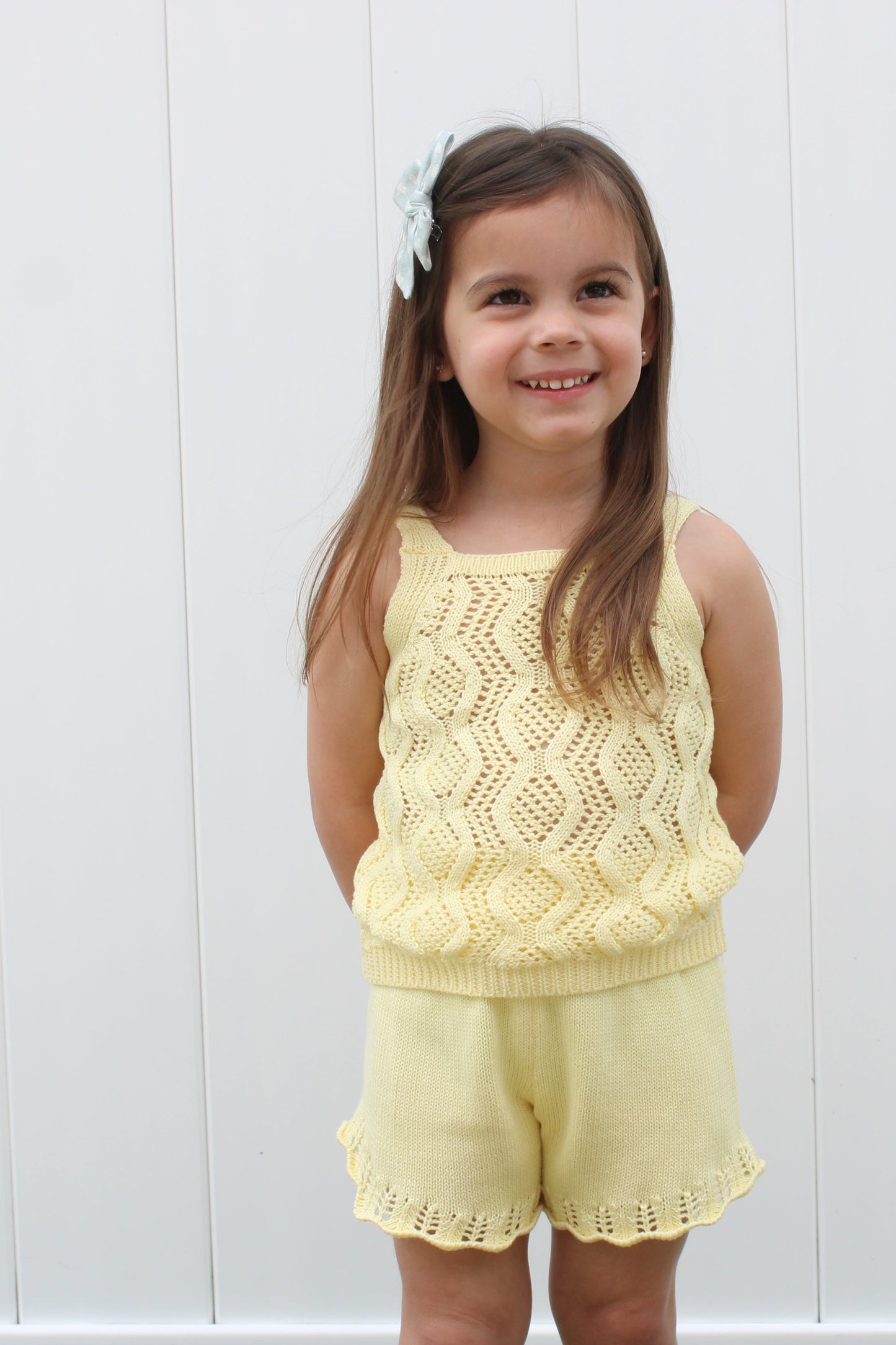 YELLOW CROCHET GIRL SET