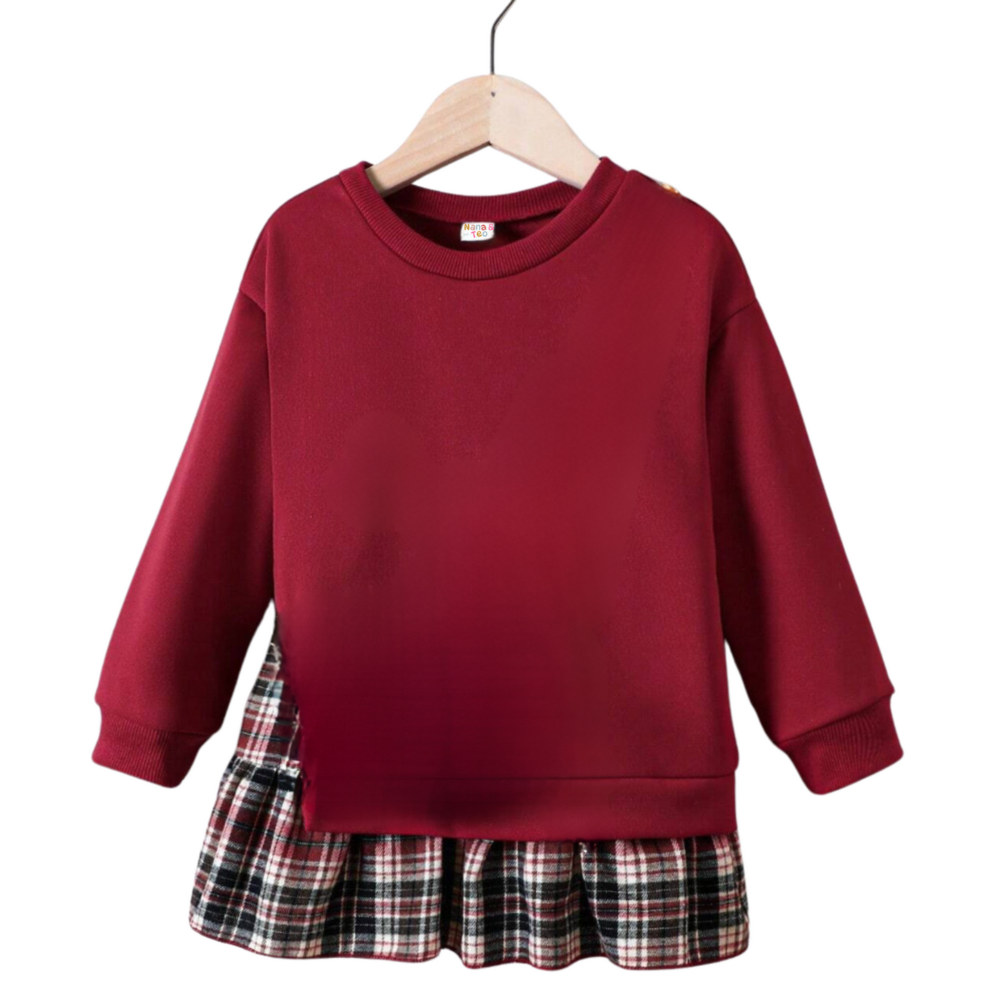 SWEATSHIRT WITH PLAID SKIRT