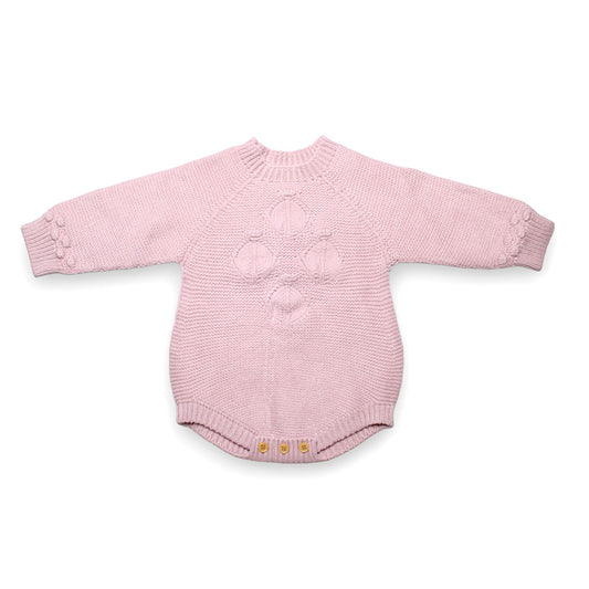 PINK KNITLONG SLEEVE BODYSUIT